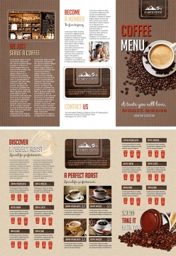 画册设计-咖啡宣传折页PSD素材