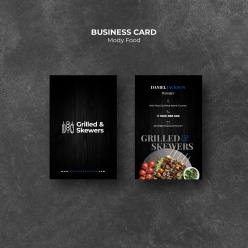 创意概念-餐厅黑色名片PSD模板