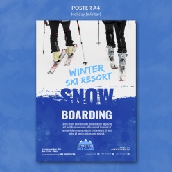 广告海报-冬季滑雪海报模板设计