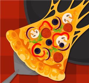矢量食物-美味拉丝三角披萨矢量素材