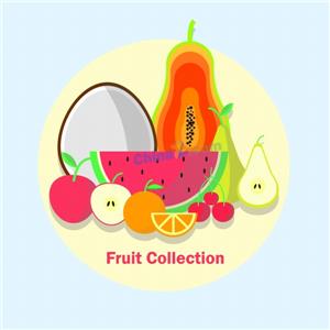 矢量食品果蔬-扁平化水果元素矢量设计