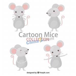 矢量动植物-可爱卡通老鼠图片矢量