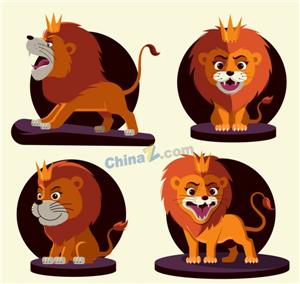 矢量动植物-卡通狮子设计矢量素材
