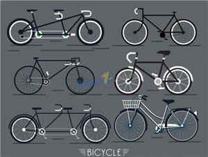 矢量用具-创意黑色单车设计矢量图