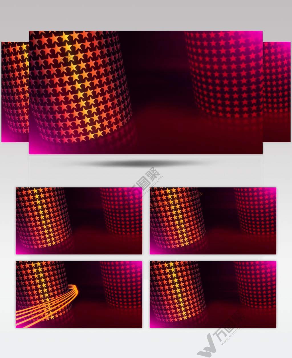L00986精品冲冠LED视频设计大屏幕素材 五角星圆柱光效场景颁奖动 颁奖开场年会