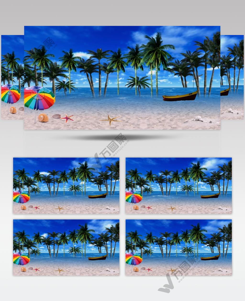 沙滩椰树 款A19103蓝色大海沙滩椰树有音乐_batch led视频背景下载