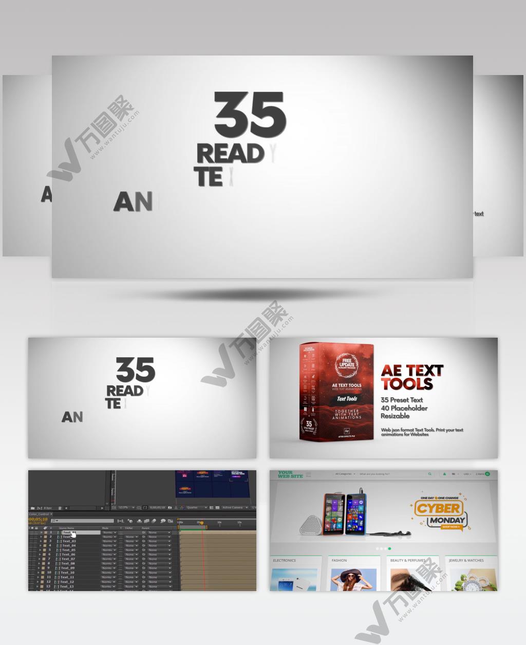 AE：文字动画排版工具包ae特效素材下载网站