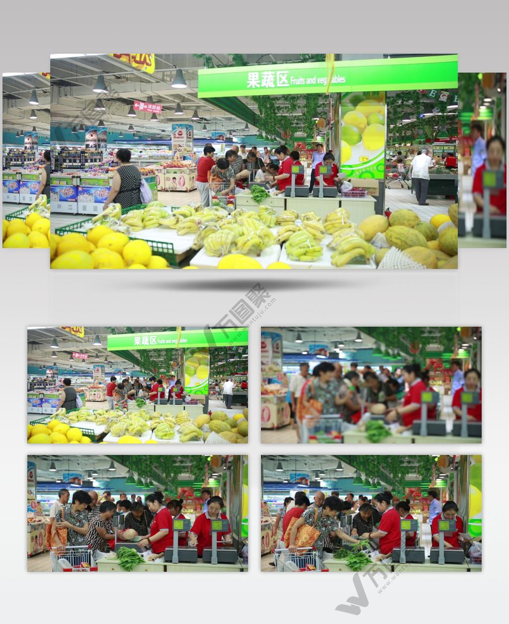 超市商场购物 家庭主妇市民生蔬菜活市场买东西 实拍高清视频素材SP049超市001