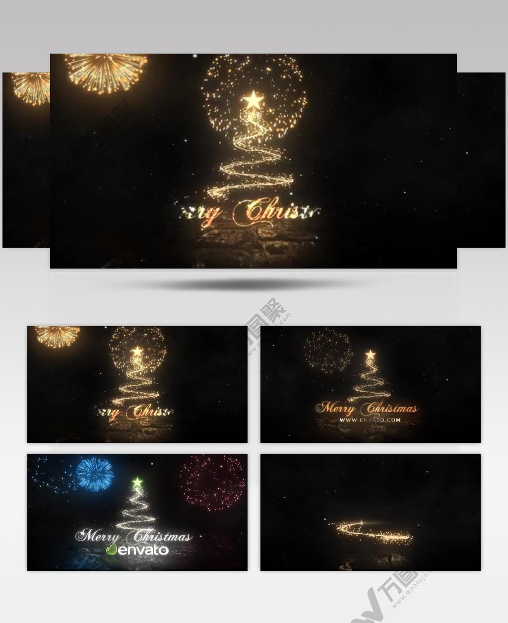 AE：烟花圣诞标志动画ae特效素材下载网站
