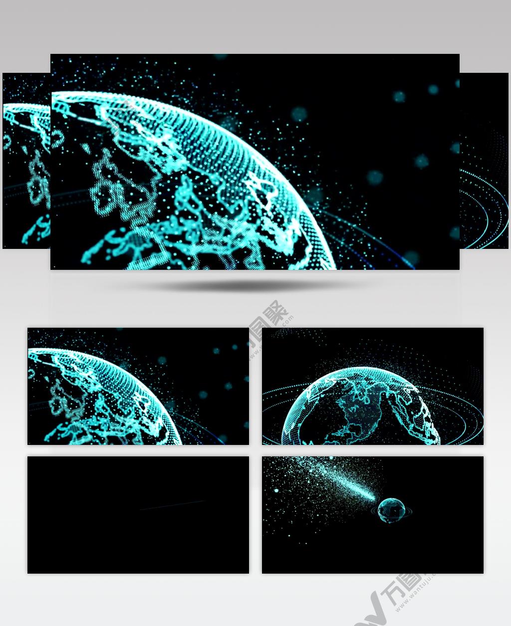 Pr模板 粒子空间虚拟现实科技地球背景素材