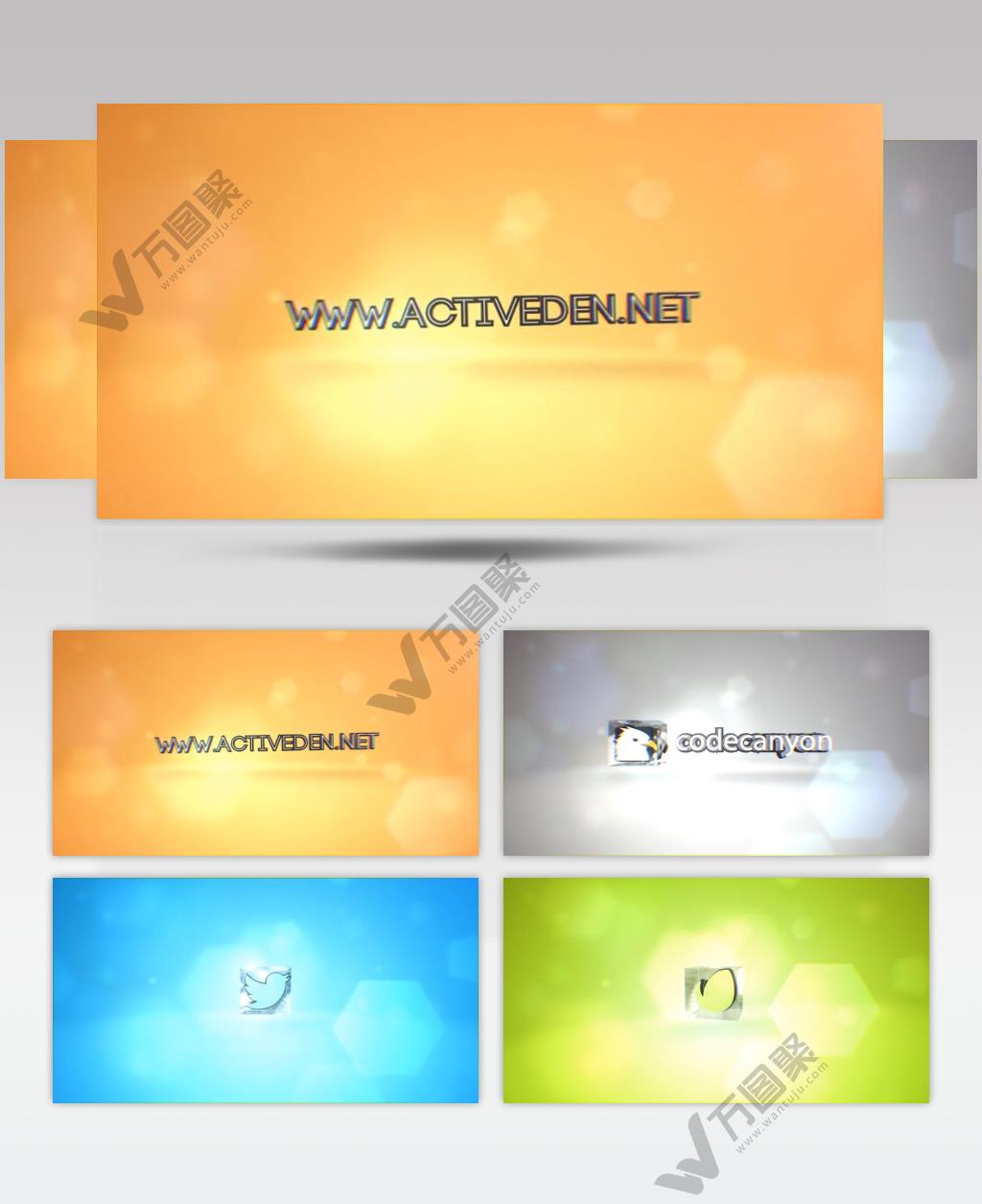 AE：透明质感三维标志 ae素材下载17 logo标志ae动画模版 标志动画