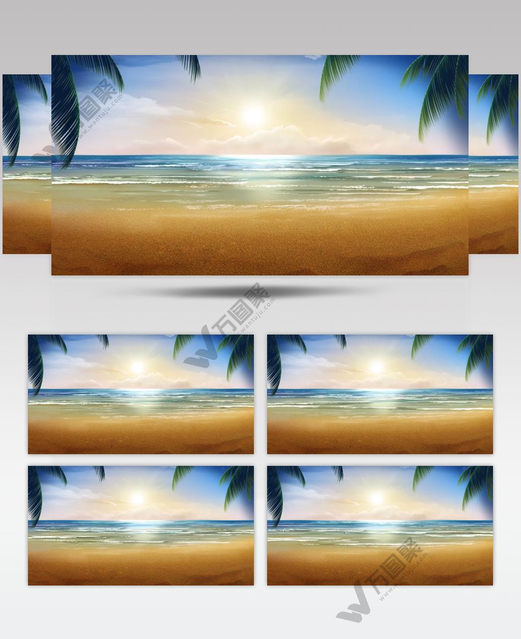 沙滩椰树 款A19102阳光海滩无音乐_batch led视频背景下载