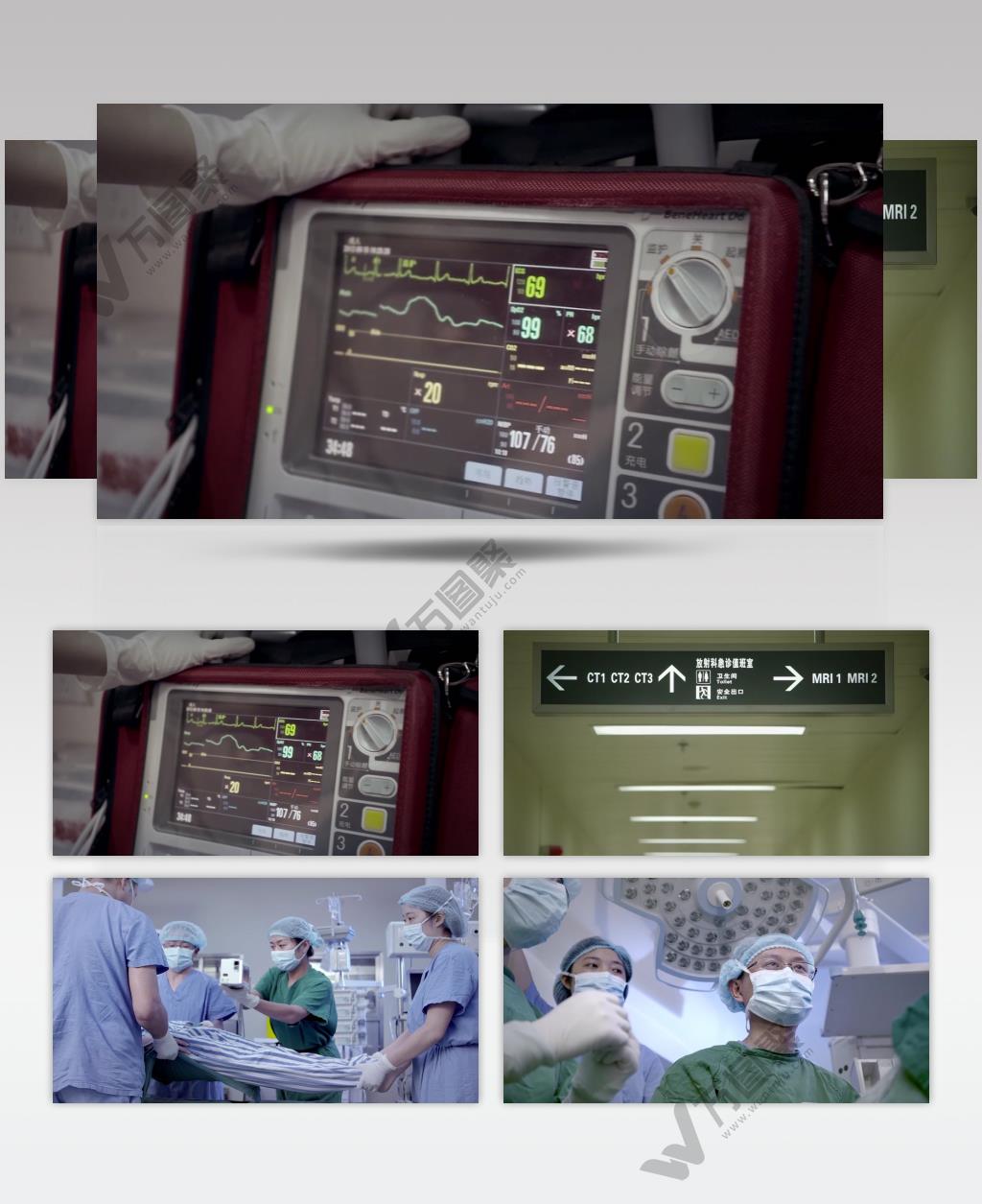 120急救抢救病人救护车医院医疗病人心电图高清实拍视频素材