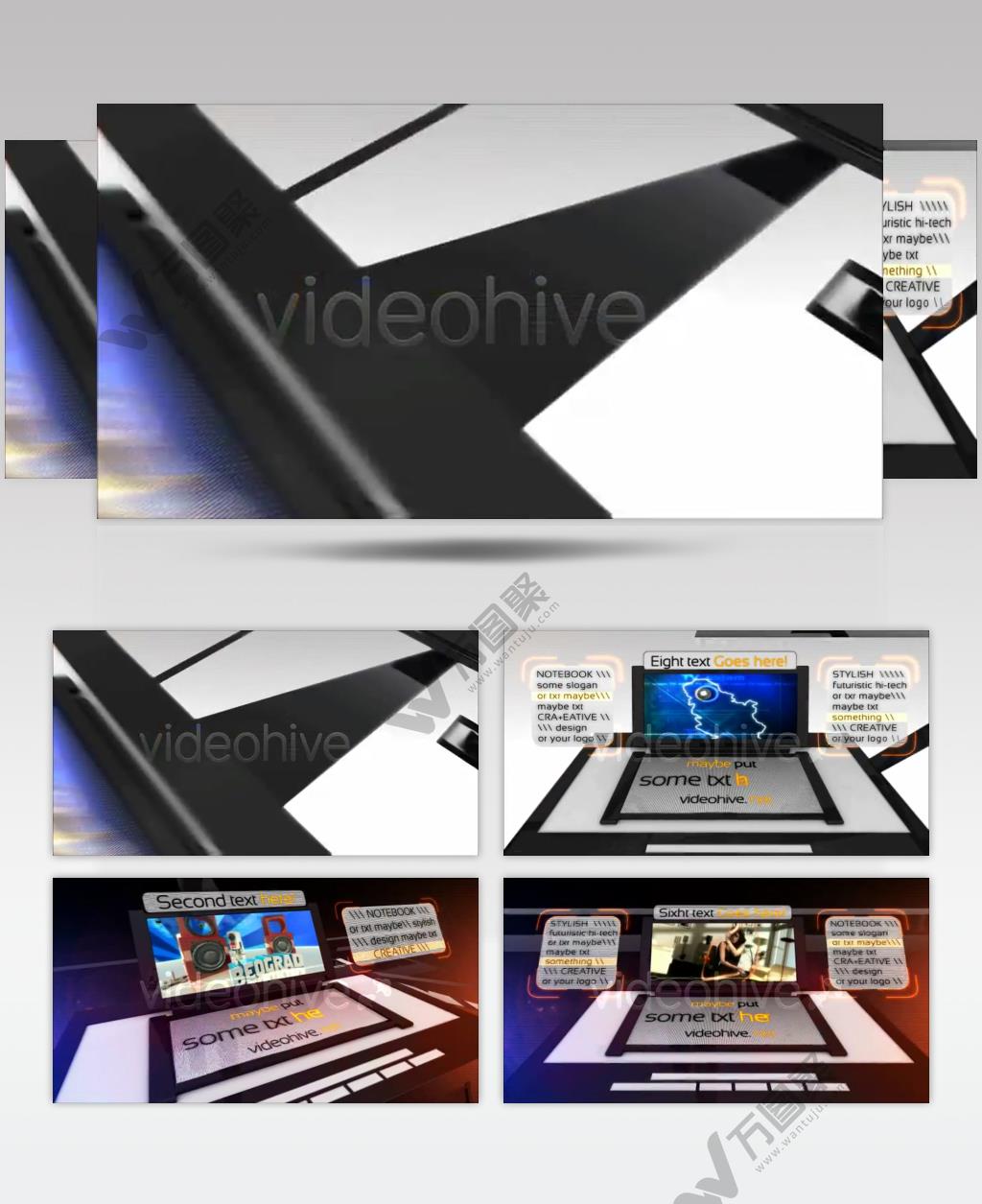 AE：笔记本电脑屏幕视频展示 ae模板 ae视频素材下载