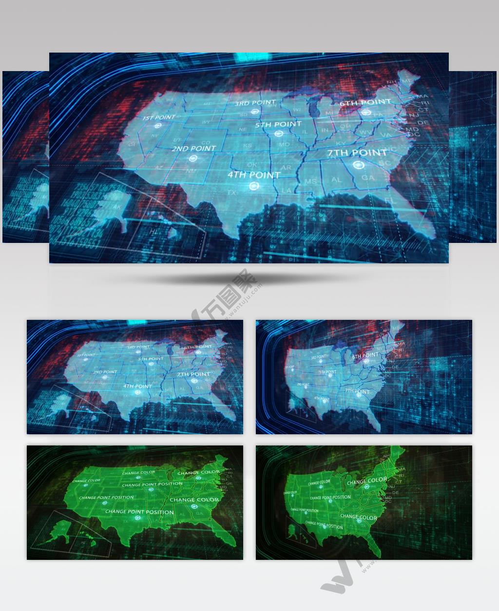 AE：美国地图 AE资源15ae模板素材下载网站