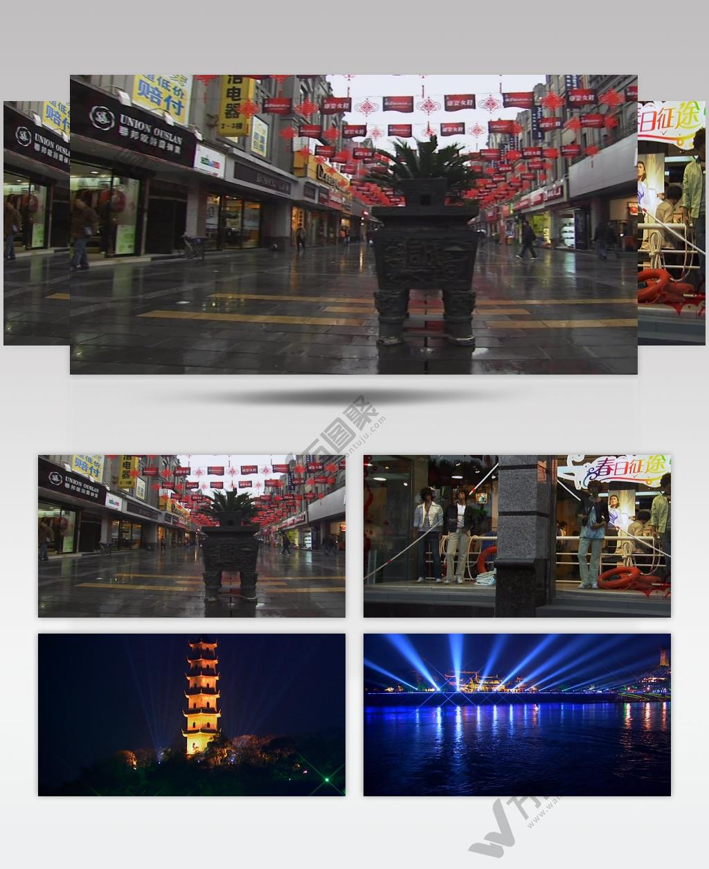 温州市风景+商场夜景+城市风貌中国名胜风景标志性景点高清视频素材