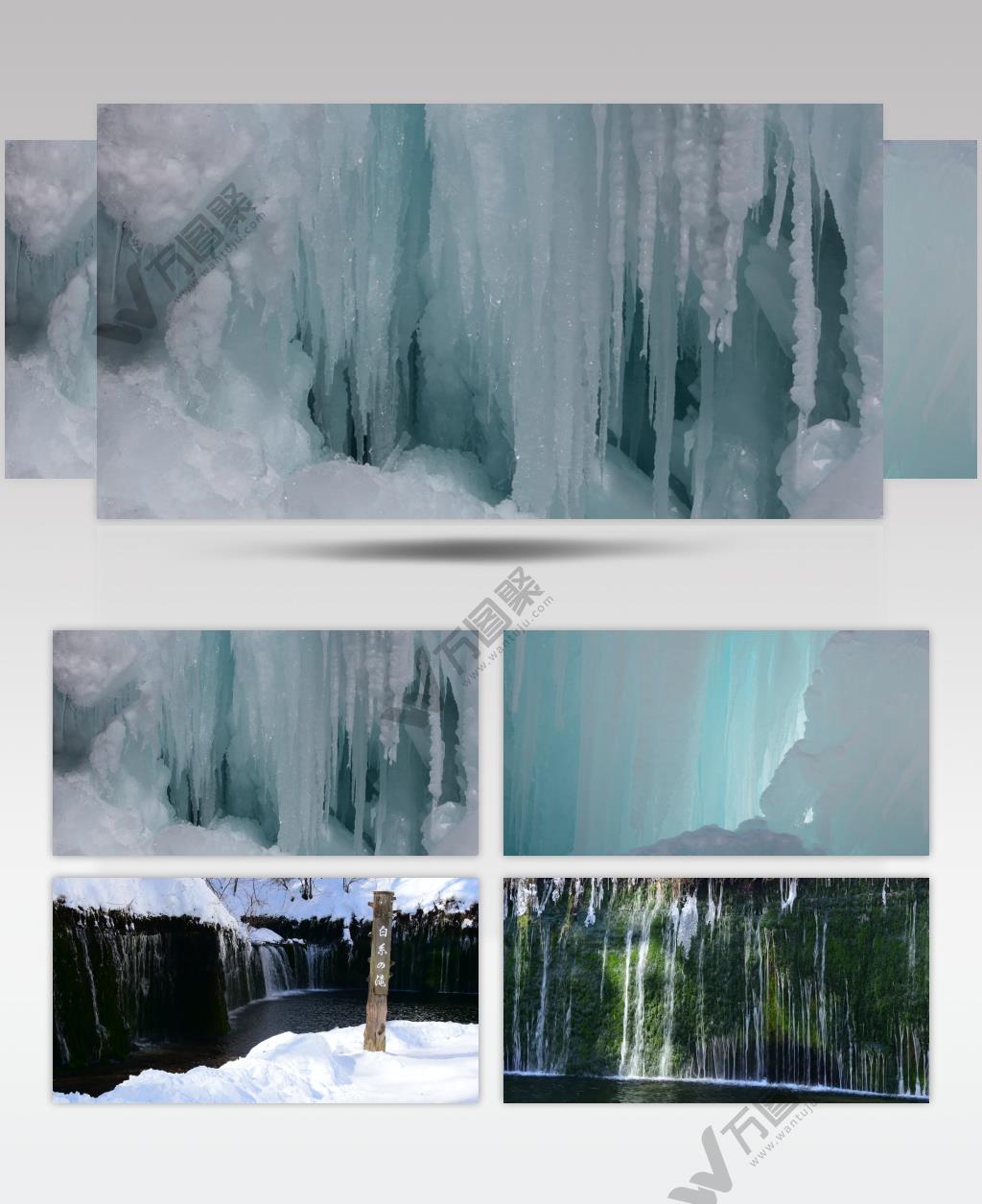 ［4K］ 天然的冰冻 4K片源 超高清实拍视频素材 自然风景山水花草树木瀑布超清素材