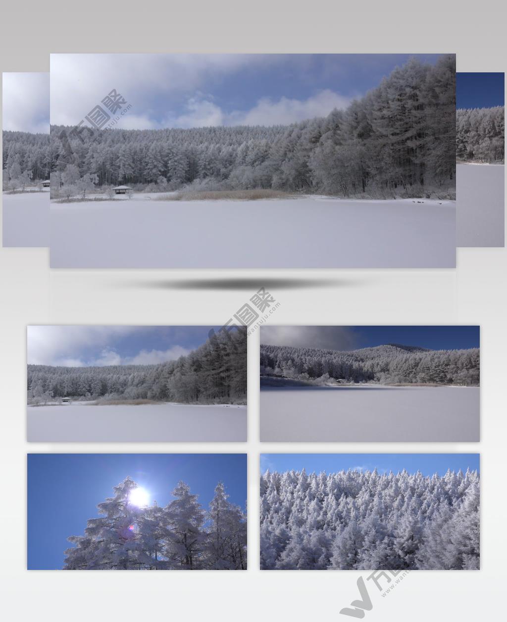 ［4K］ 高原雪景2 4K片源 超高清实拍视频素材 自然风景山水花草树木瀑布超清素材