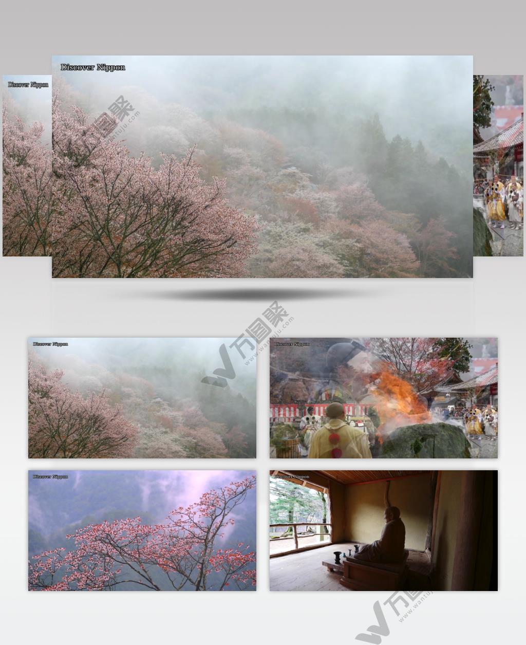 ［4K］ 吉野山仙境 4K片源 超高清实拍视频素材 自然风景山水花草树木瀑布超清素材