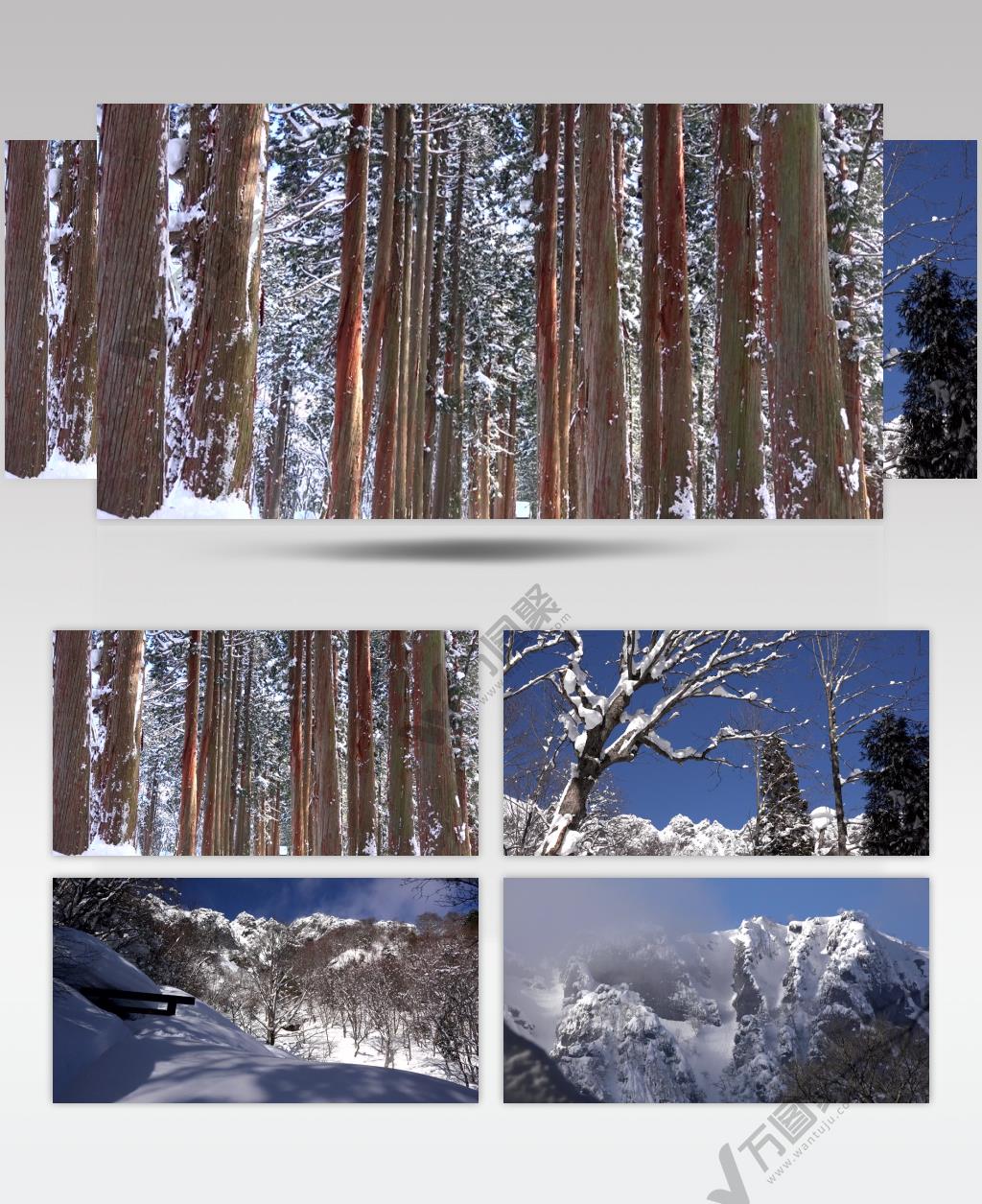 ［4K］ 雪景 4K片源 超高清实拍视频素材 自然风景山水花草树木瀑布超清素材