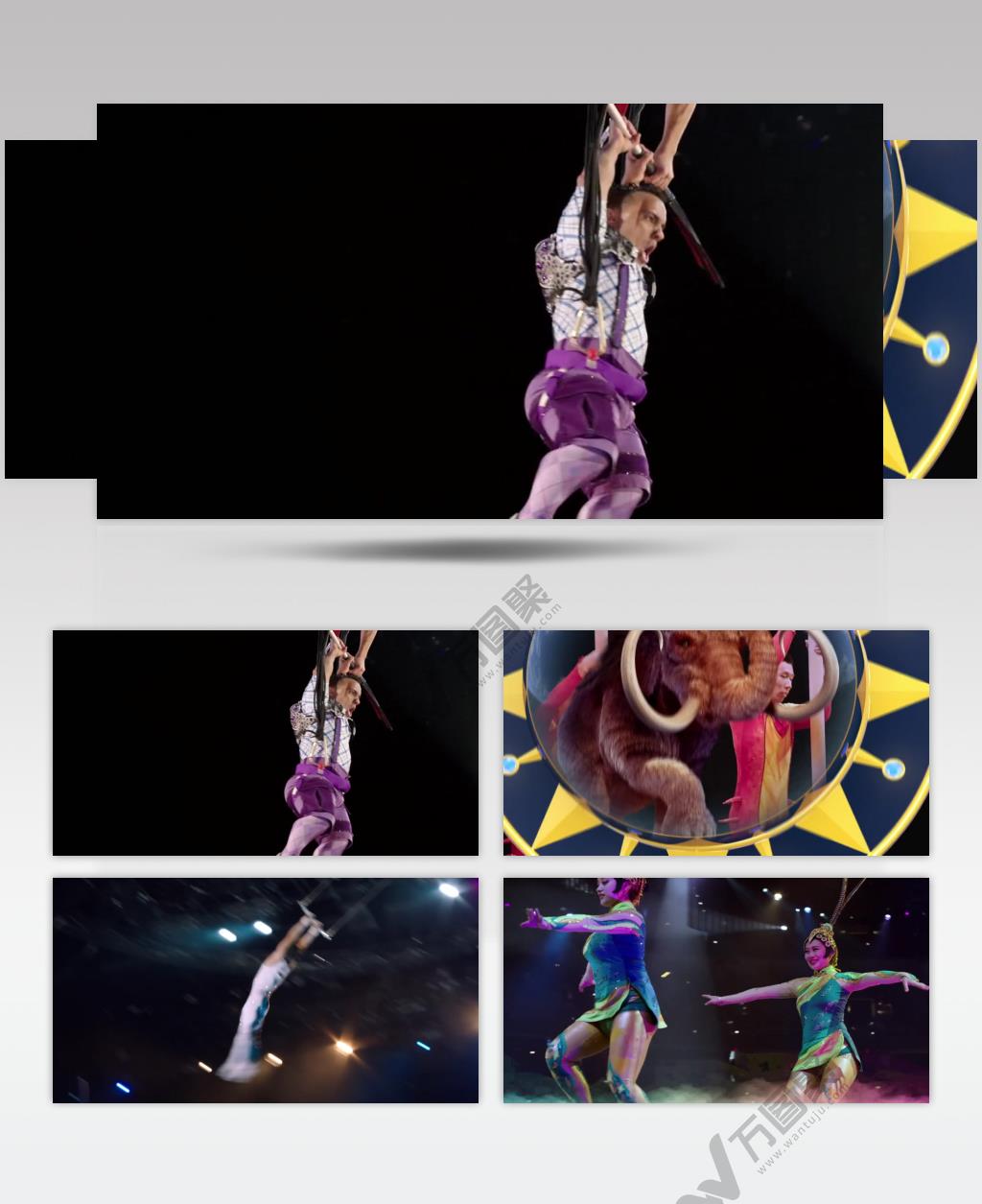 马戏团节目表演时尚惊险特技秀精彩欢乐小丑高清视频实拍
