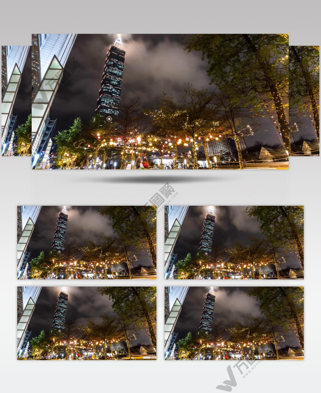 中国上海广州城市地标建筑高端办公楼夜景航拍宣传片高清视频素材城市夜景18