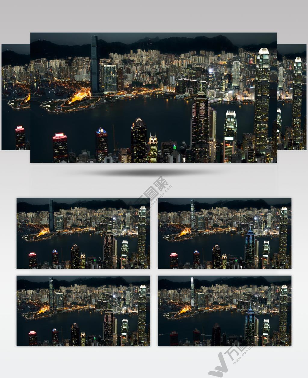中国上海广州城市地标建筑高端办公楼夜景航拍宣传片高清视频素材城市夜景13