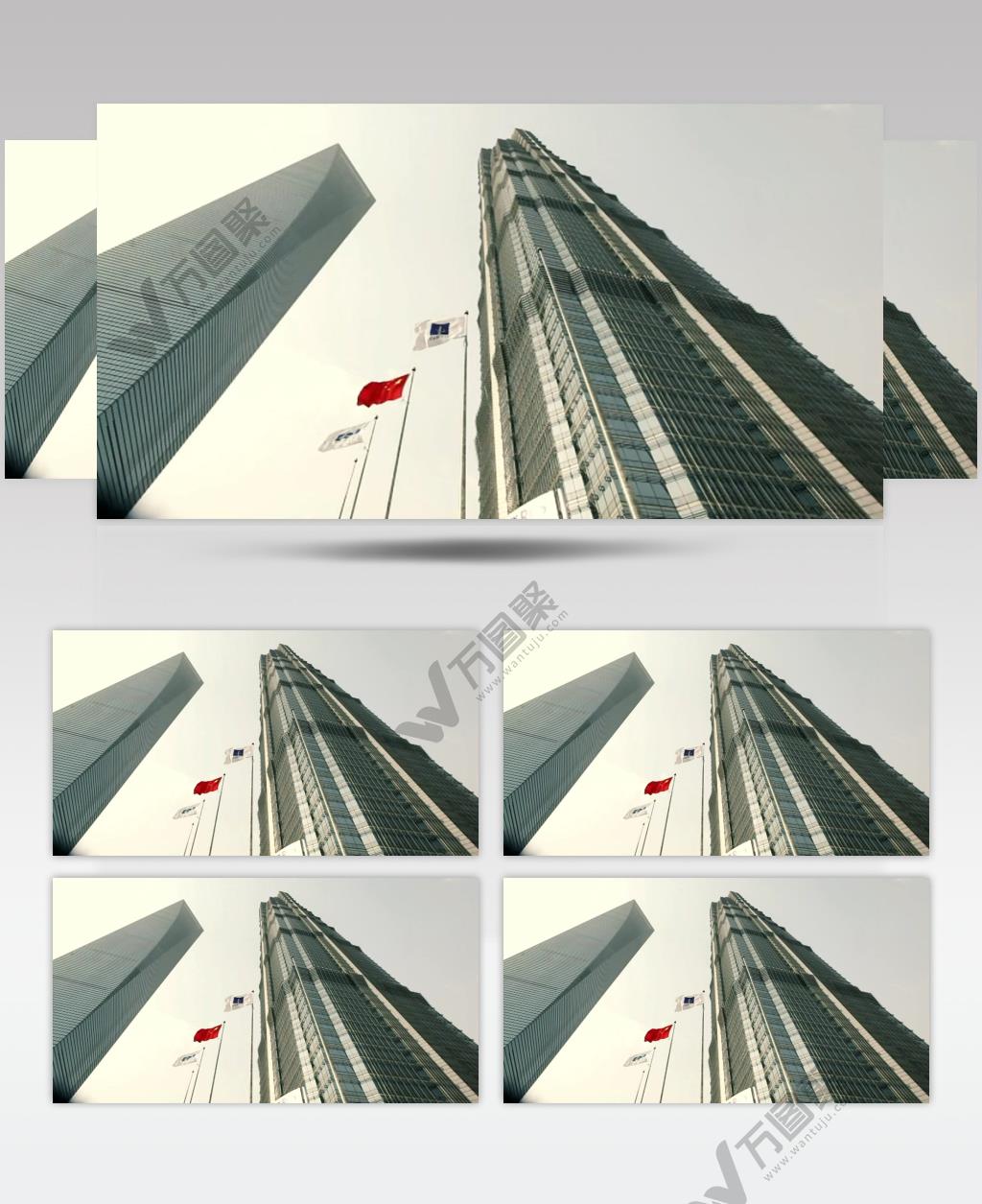 中国上海广州城市地标建筑高端办公楼夜景航拍宣传片高清视频素材城市30