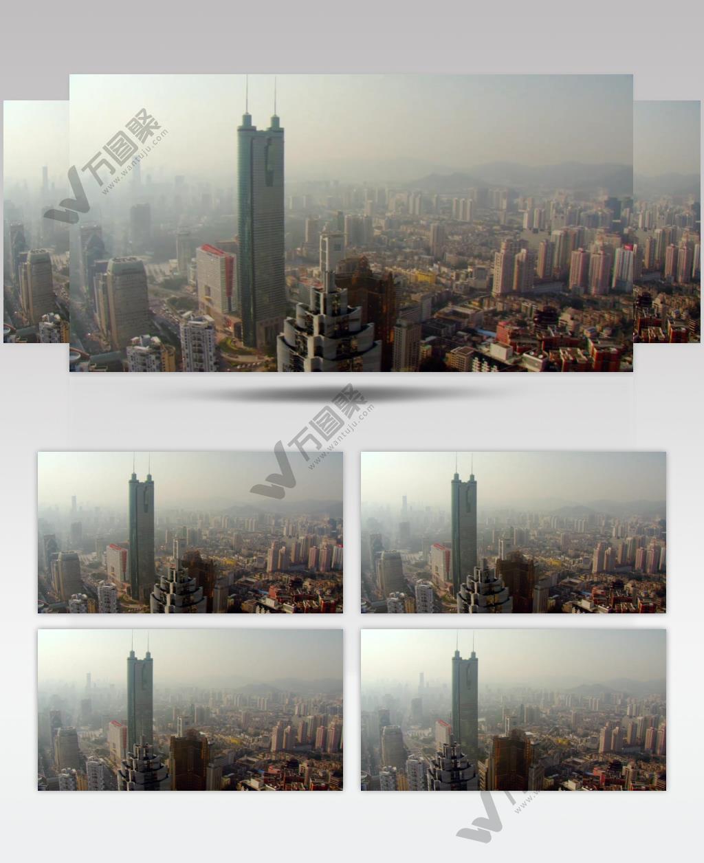 中国上海广州城市地标建筑高端办公楼夜景航拍宣传片高清视频素材现代城市12