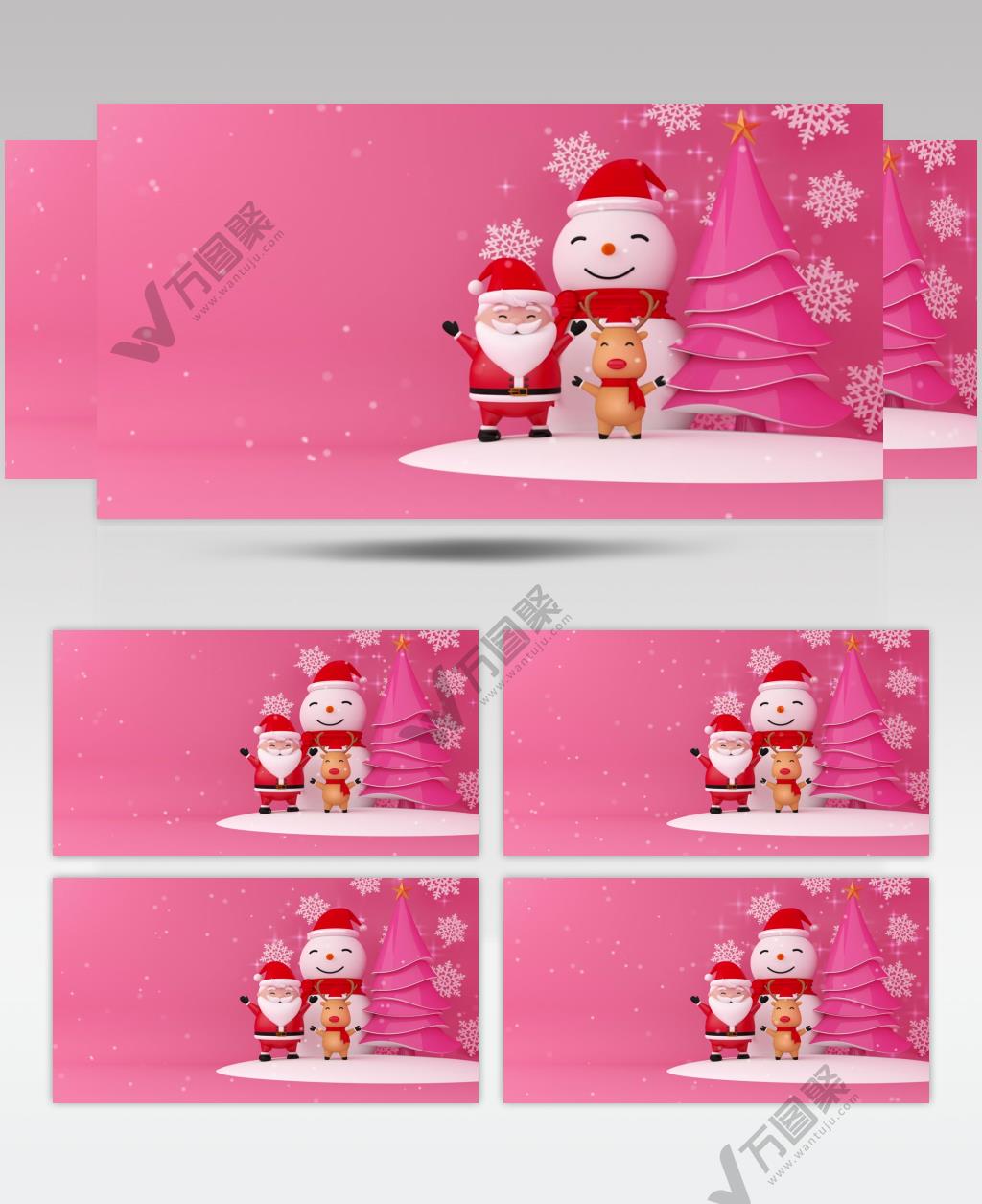 3D渲染原创圣诞节素材，放心下载！圣诞快乐，雪地新年快乐！