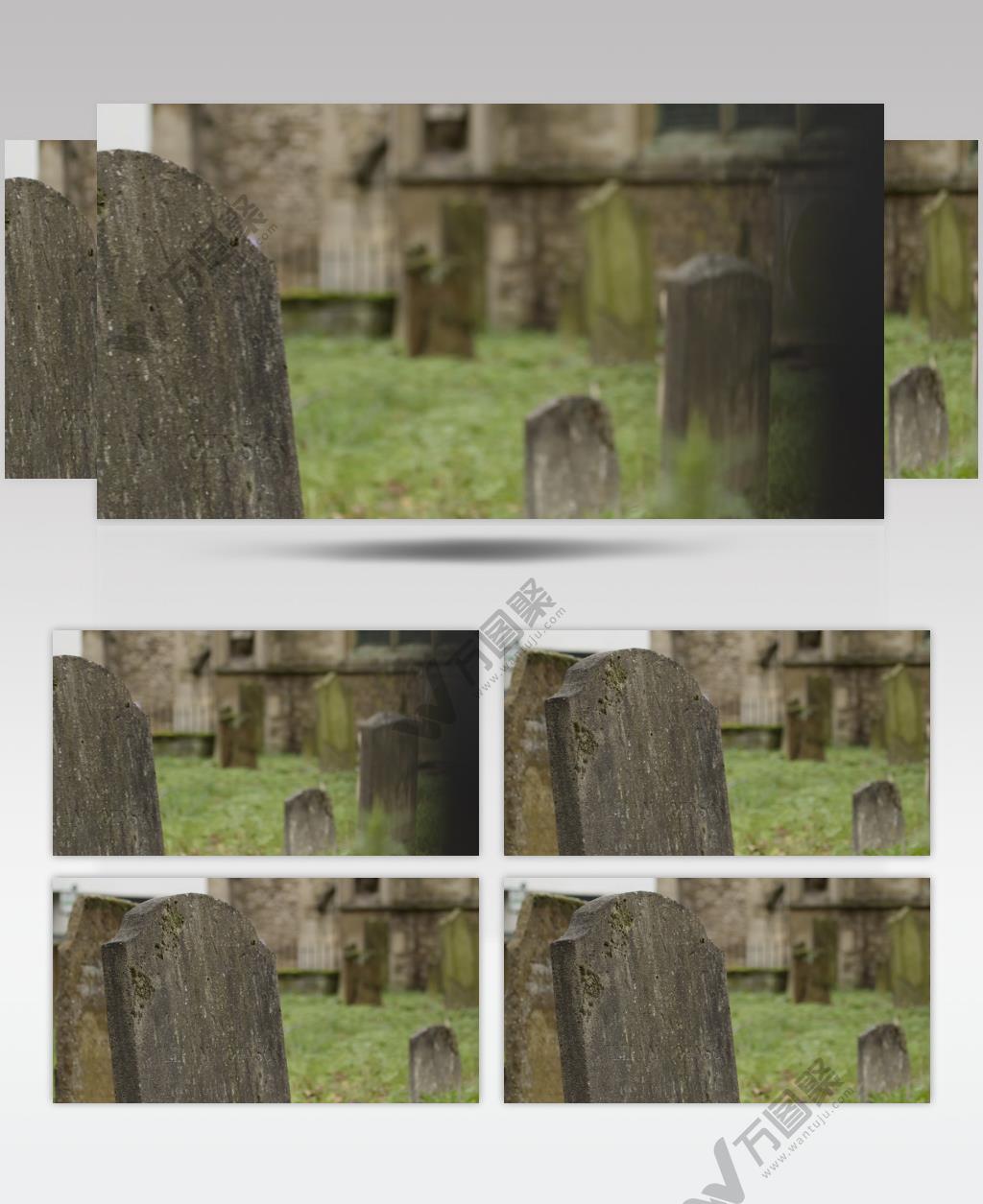 用平移镜头看英国牛津墓地墓碑