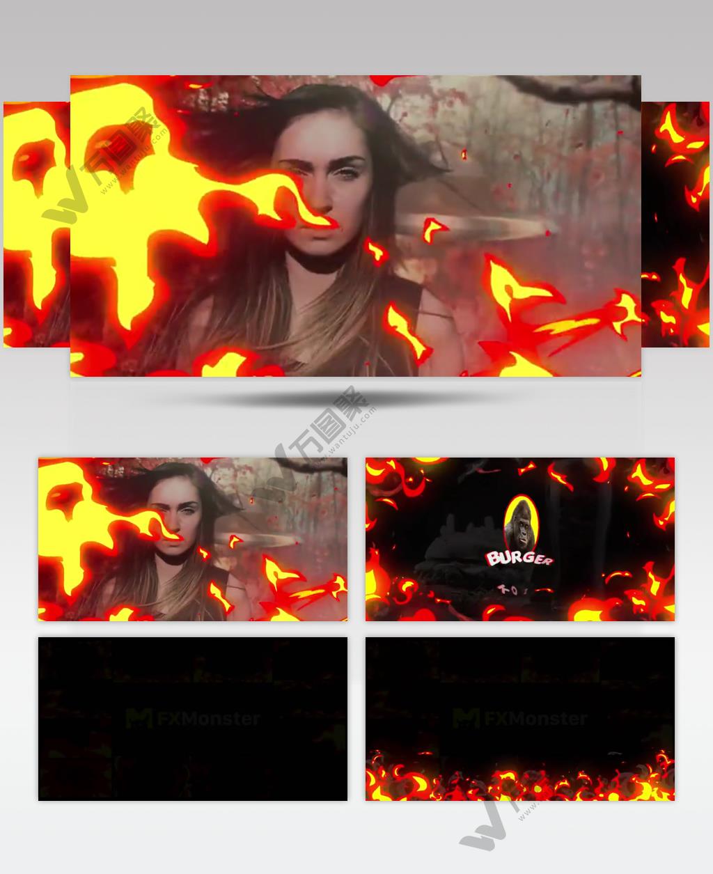 AE 15579 火焰动画元素 ae素材源文件