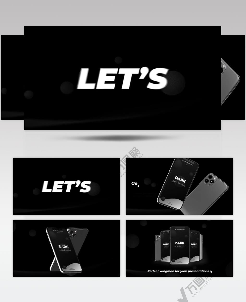 AE 15082 典雅黑手机应用宣传片 ae素材