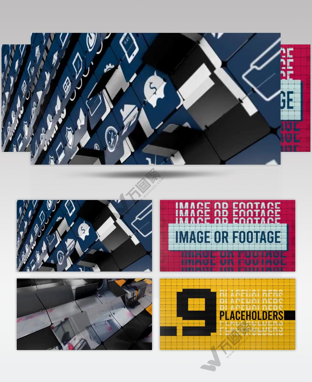 AE 15422 网格化翻页效果 ae素材源文件