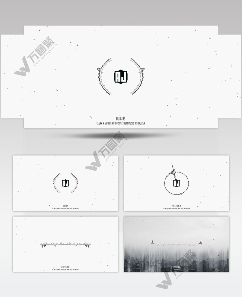 AE 15251 简洁音频频谱 ae素材源文件