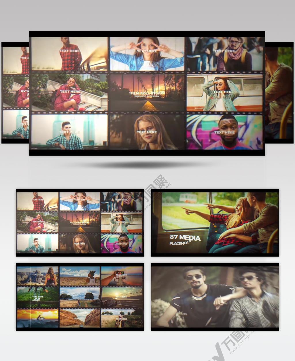 AE 15187 影带滚动展示 ae素材