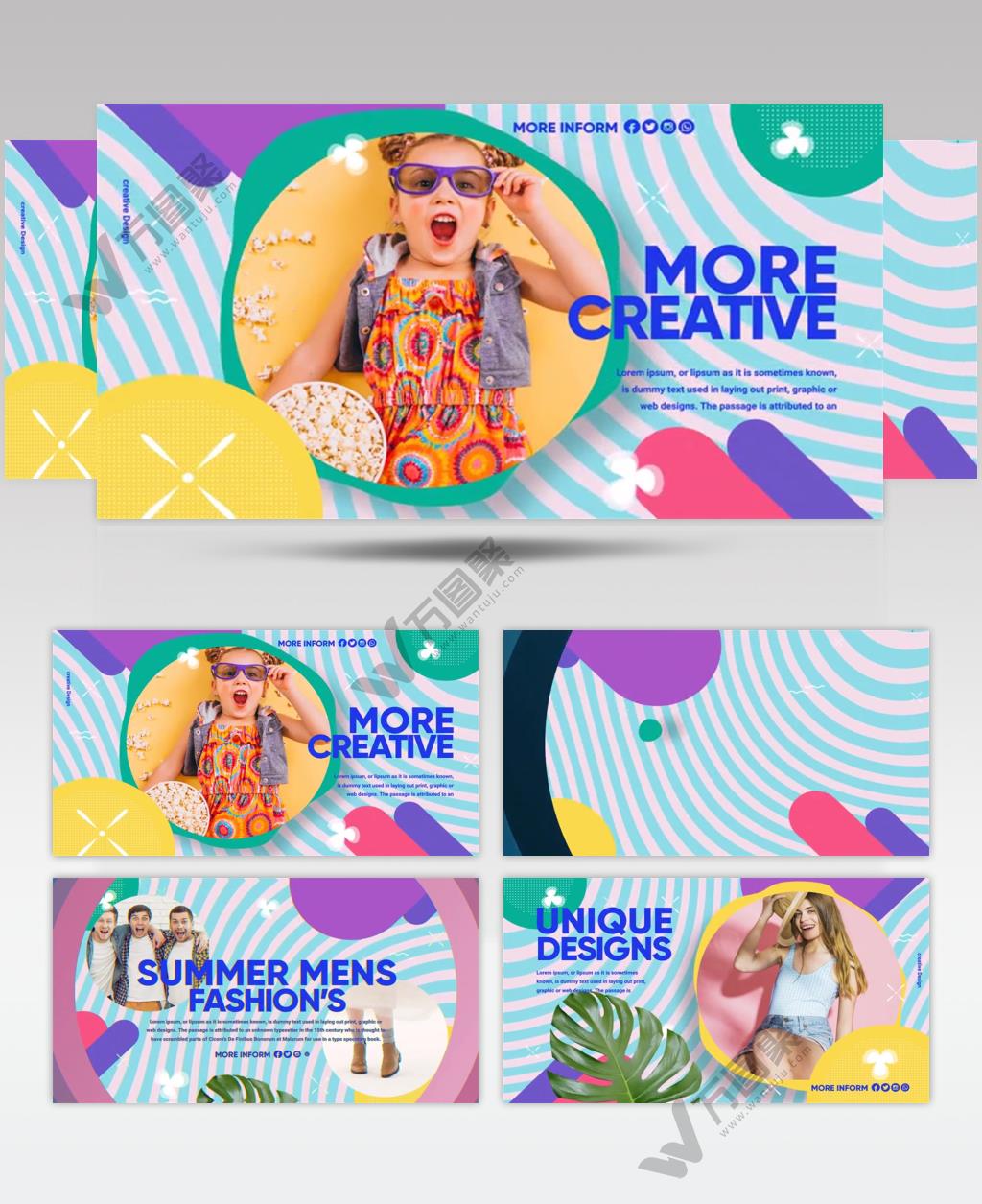 AE 15120 夏日时尚幻灯片 ae素材