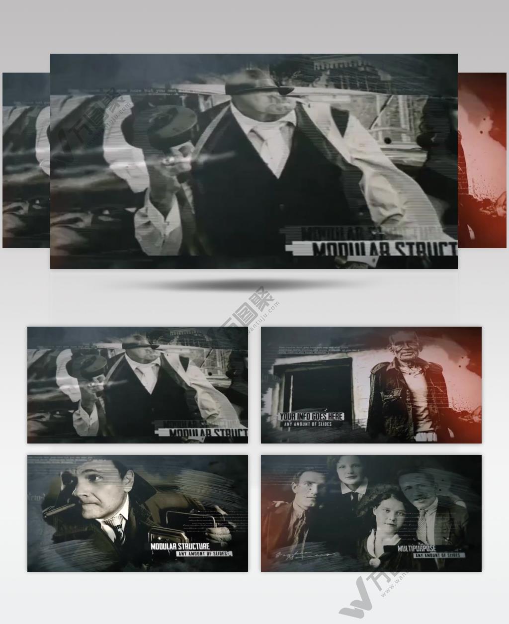 AE 15469 历史幻灯片 ae素材源文件