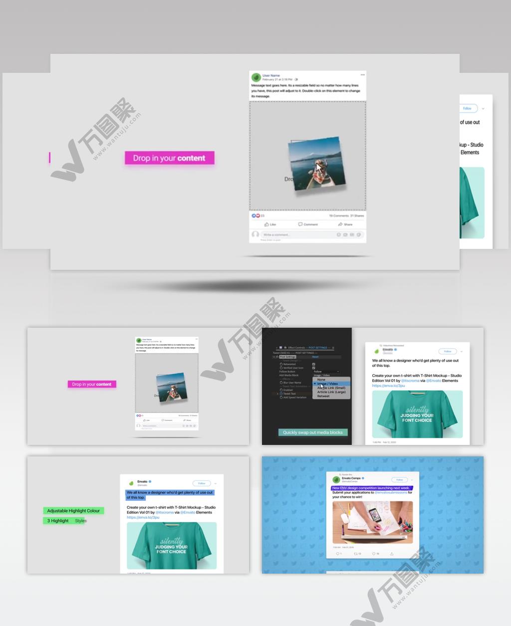 AE 15294 说说文章版式展示 ae素材源文件