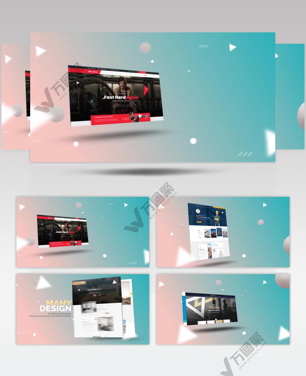 AE 15480 抽象网站样板宣传 ae素材源文件