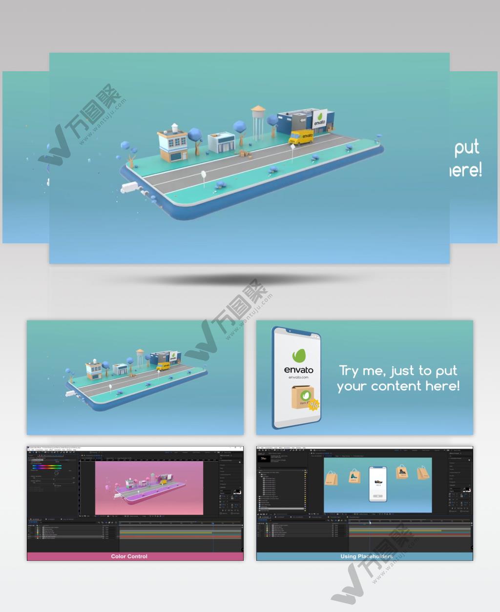 AE 15722 在线商店和配送宣传 ae素材源文件