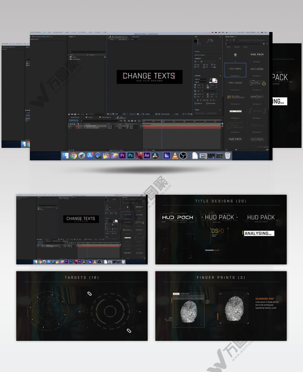 AE 16270 焦点UI文字标题 ae素材源文件