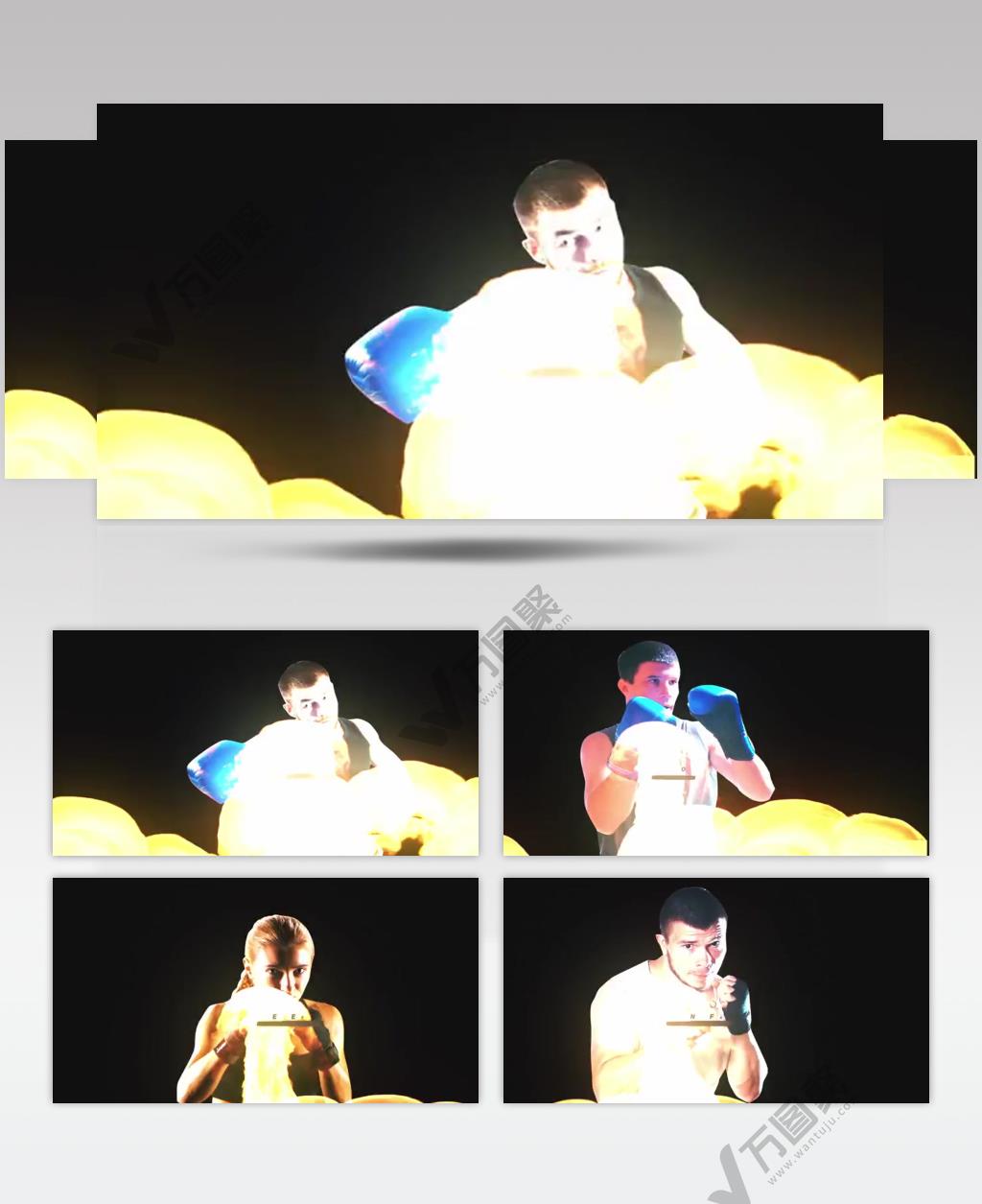 AE 15602 定格效果拳击宣传 ae素材源文件