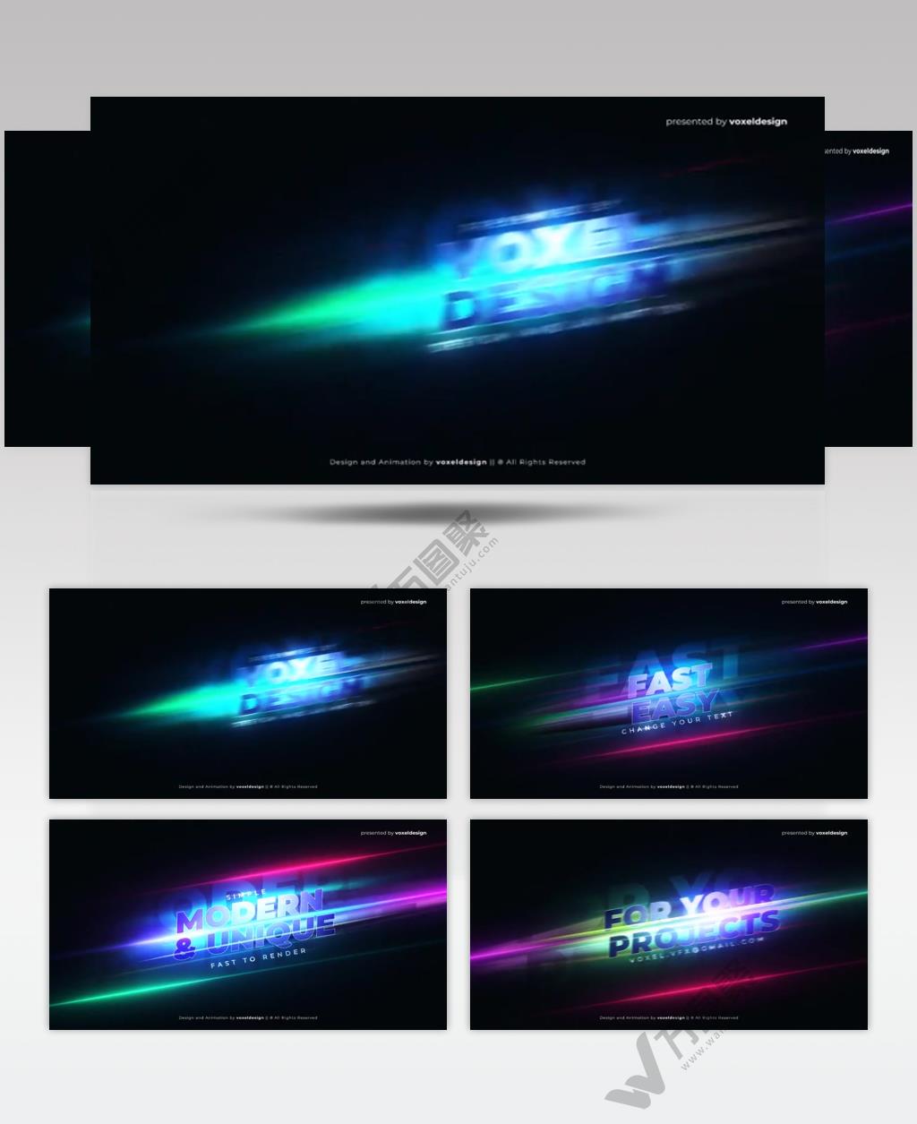 AE 15224 极速光线标题展示 ae素材源文件