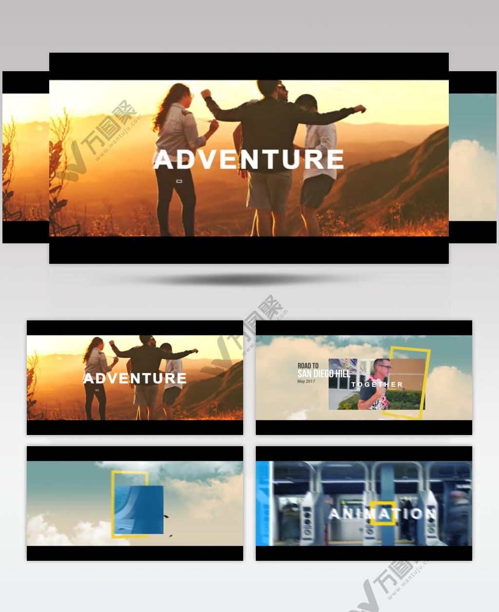 AE 15633 旅行照片视频展示 ae素材源文件