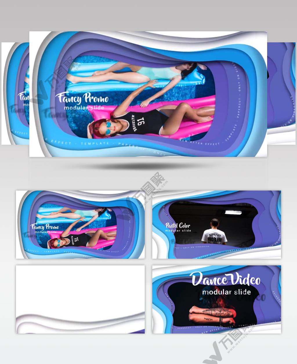 AE 15042 叠层效果幻灯片 ae素材