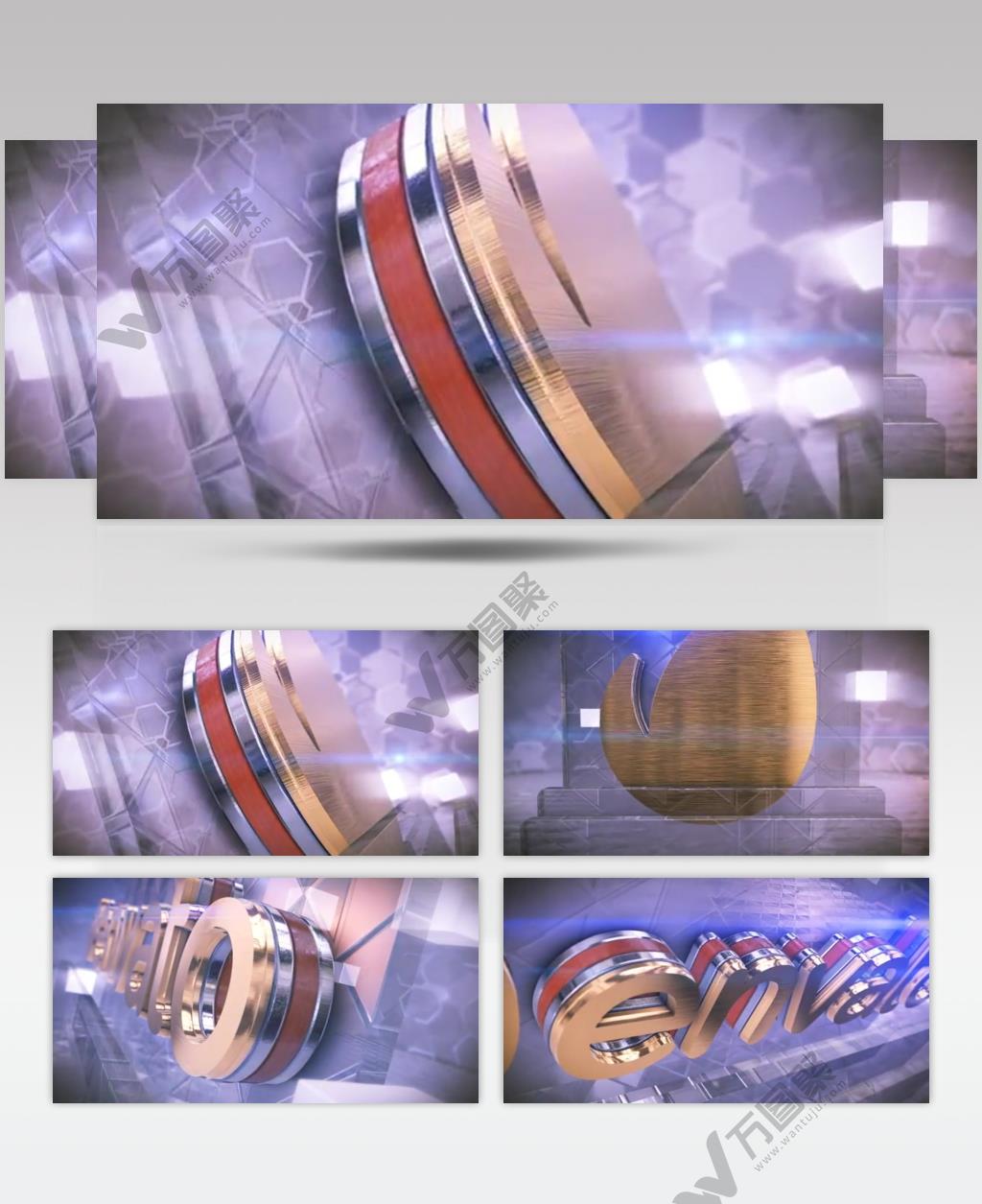 16538 创意玻璃质感标志片头