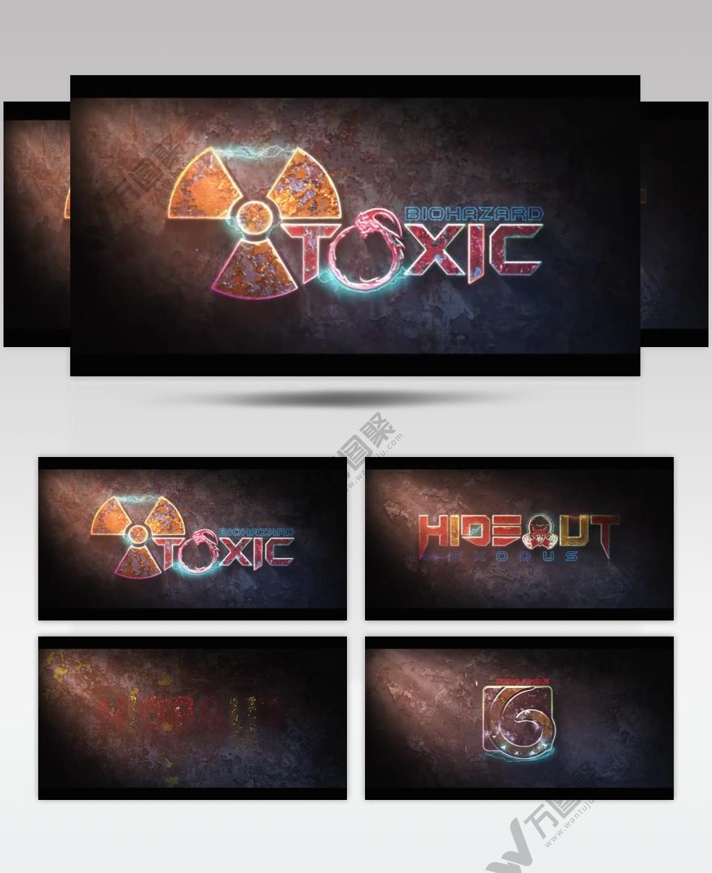 15978 墙面风华电闪标志展示 ae文件