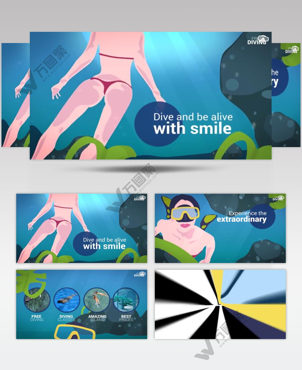 AE 16127 自由潜水宣传 ae素材源文件