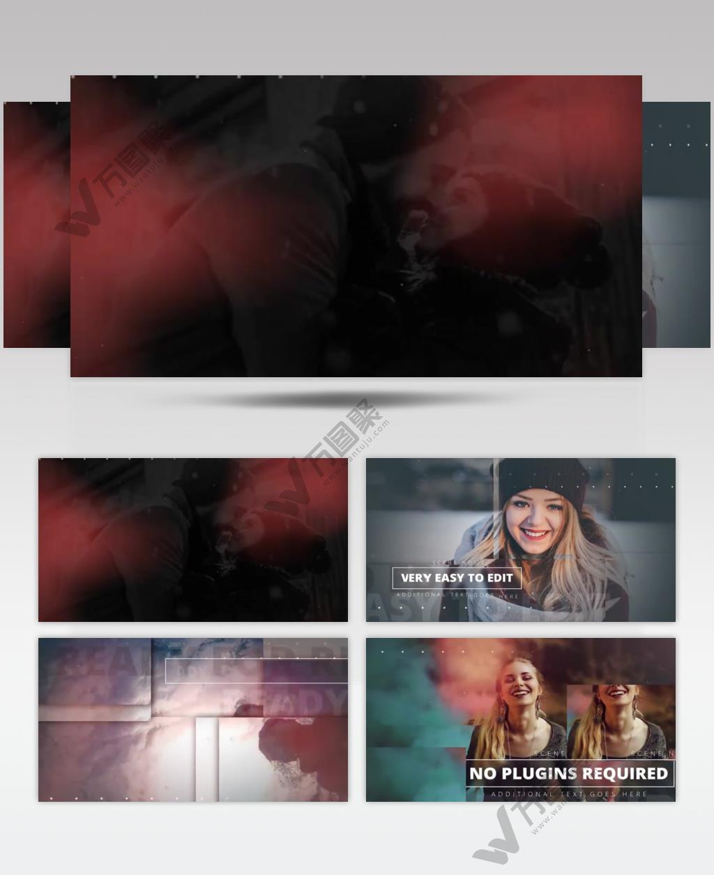 AE 15884 简洁幻灯片 ae素材源文件